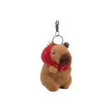 8 см Капибара [Клубничный] с коричневым брелоком + колоколом MJ8561,2