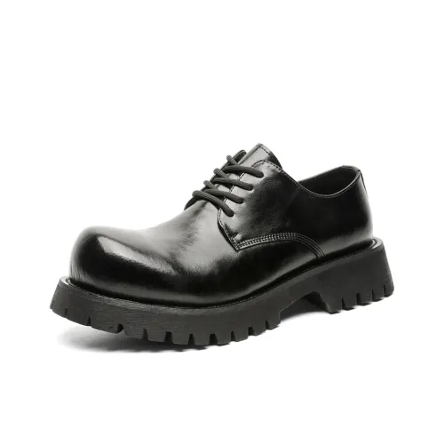 V05 Paris Derby Обувь Унисекс Британский стиль Удобная Универсальная Черная Платформа Увеличение высоты Chunky Обувь