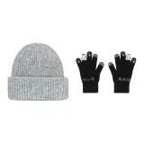 Серый цвет, шляпа + черный цвет, перчатка