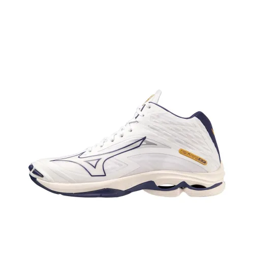 Mizuno Wave Lightning Z7 Slip-Resistant Abrasion-Resistant MID Training Shoes Unisex White Blue