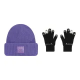 Фиолетовая шляпа + черные перчатки