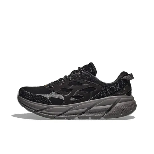 HOKA ONE ONE Clifton LS Slip-Resistant Abrasion-Resistant Low-Top Беговые кроссовки Унисекс Черный