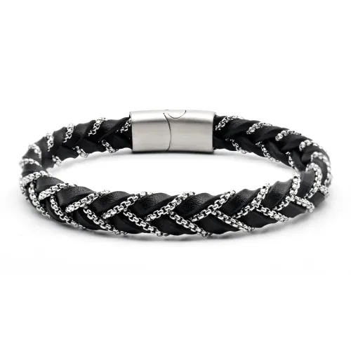 DAP Титановая сталь кожа браслеты унисекс