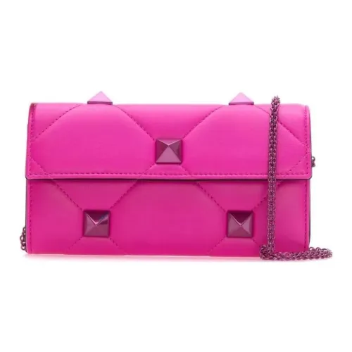Valentino Roman Stud Кожаная Сумка через плечо Сумка на плечо Женская Розовая