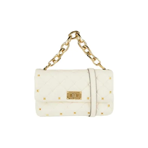 Valentino ROCKSTUD SPIKE Кожа Сумка через плечо Сумка Женская Айвори