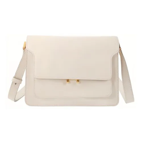 MARNI Основная часть Телячья кожа Сумка через плечо Сумка на плечо Средний Женская Белая