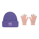 Фиолетовая шляпа + розовые перчатки