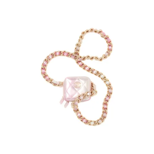 CHANEL Клатч из овечьей кожи кошелек для монет сумка через плечо женская радужный розовый