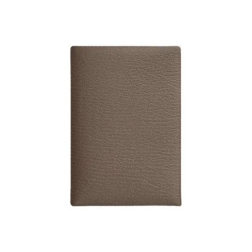 HERMES Козья кожа Держатель для карт Женский Слоновой серый