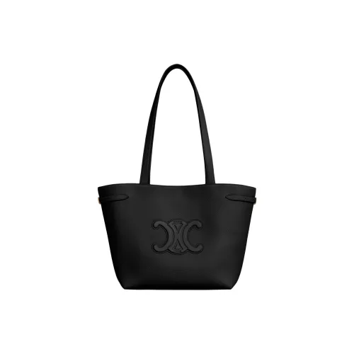 CELINE Triomphe Телячья кожа Тоут Сумка Сумка для покупок Сумка Сумка через плечо Маленькая Женская Черная