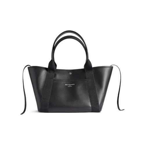 Balenciaga Biarritz Коровья кожа Тоут Сумка Сумка для покупок Сумка через плечо Сумка среднего размера Женская Черная