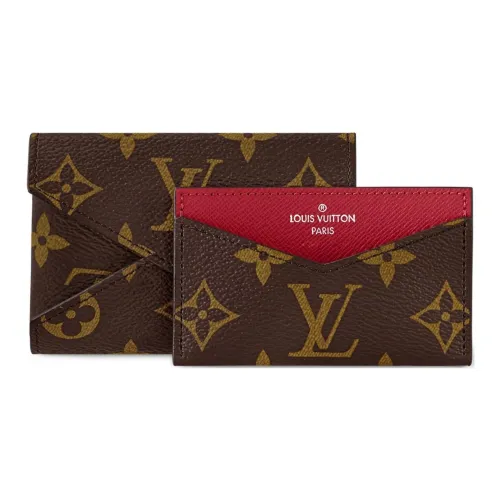 LOUIS VUITTON Kirigami Покрытый холст Покрытый холст Картхолдер Женские Темно-красный и Коричневый