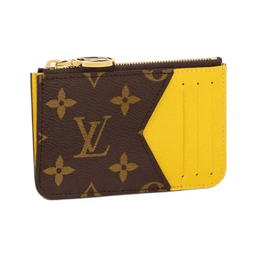 LOUIS VUITTON Romy Холст Монетница Держатель для карт Женский Желтый Коричневый