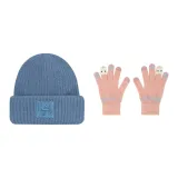 Синяя шляпа + розовая перчатка