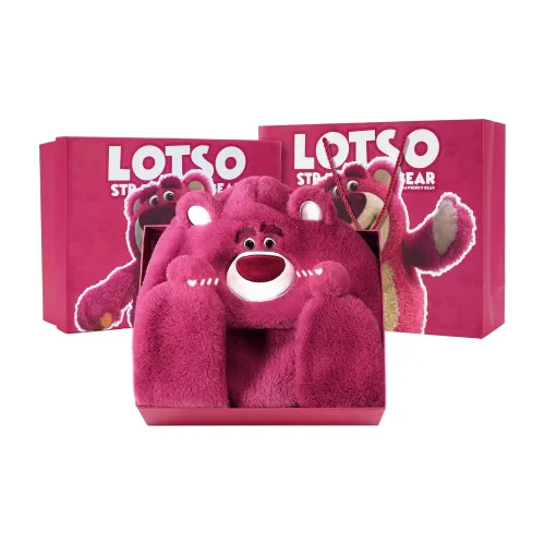 Disney Strawberry Bear Series Трикотажная ткань Плюшевый Капюшоны и плюшевые шапки Женские Розово-красный