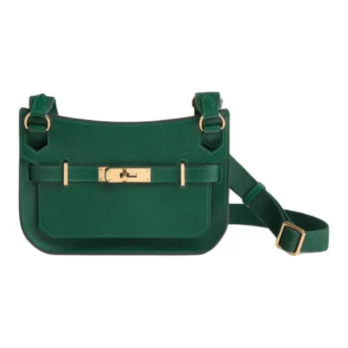 HERMES Jypsiere Evercolor Телячья кожа Сумка через плечо Мини Женская Изумрудно-зеленый