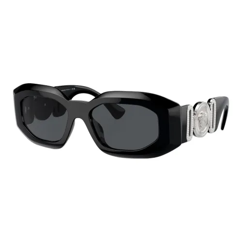 VERSACE Nylon OVAL SUNGLASSES Мужской Черный