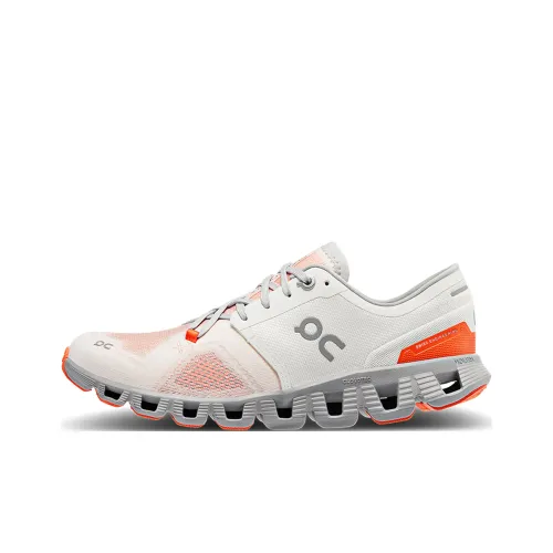 On Cloud X 3 Удобные Низкие Кроссовки для Тренировок Женские Белые Серые