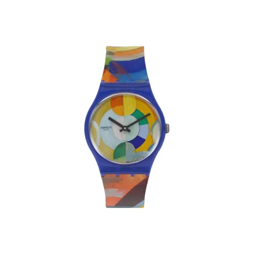 Swatch Quartz Механизм Унисекс Часы 41 мм Многоцветный Циферблат Часы Пластиковый Корпус Часы Силиконовый Ремешок