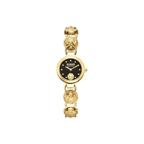 VERSUS BROADWOOD PETITE VERSACE Наручные часы Кварцевый механизм Ремешок из нержавеющей стали 26 Черный циферблат Женские часы