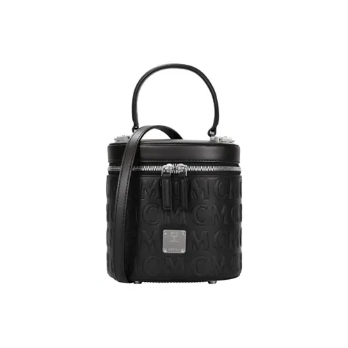 MCM Кожа Круглая Ведрообразная Сумка через плечо Сумка на плечо Сумка для женщин Черная