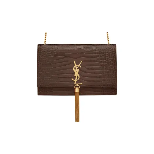 SAINT LAURENT Kate Коровья кожа Цепочка Сумка через плечо Средний Женские Коричневый