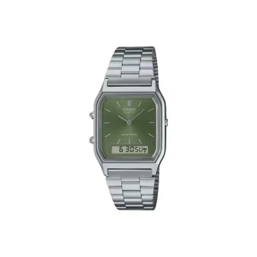CASIO Кварцевый механизм нержавеющая сталь ремешок унисекс зеленый циферблат