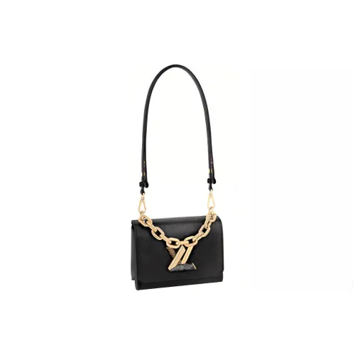 LOUIS VUITTON Twist Epi GRAIN LEATHER с коровьей кожей комбинированная сумка через плечо маленькая женская черная