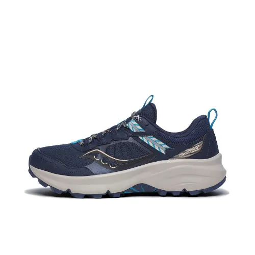 Saucony Excursion TR Hiking 17 Противоскользящие Устойчивые к истиранию Низкий Топ Беговые кроссовки Женские Синие