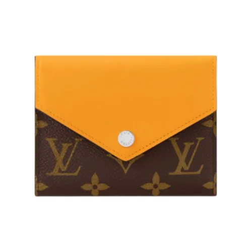 LOUIS VUITTON Victorine Покрытый холст Victoria Кошелек Мужской Желтый Коричневый