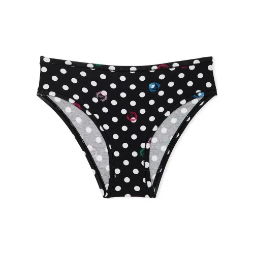 Victoria's Secret Розовый Хлопок Cheeky Panty Чисто Черный Точка Laurel Принт Нижнее белье Женские 1 Пачка Черный