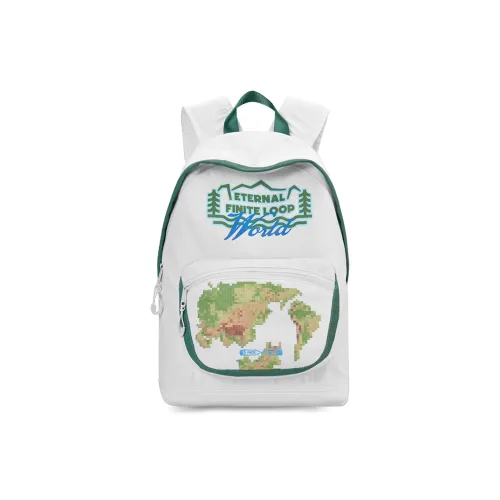 FINITE LOOP Переработанный материал Студенты Рюкзак Стандартный Унисекс Белый Зеленый