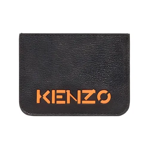 KENZO Держатель для карт из коровьей кожи Мужской Черный