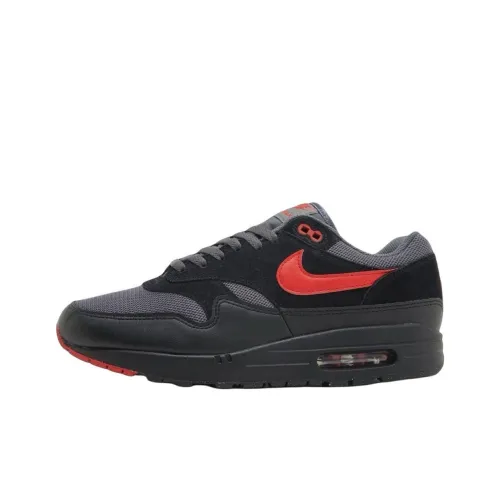 Nike Air Max 1 Low Топ Беговые кроссовки Мужской Черный Красный