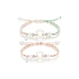 Браслет 1 пара (Розовый + Зеленый)