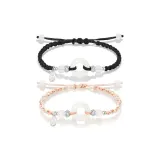 Браслет 1 пара (Черный + Розовый)