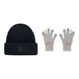 Чёрный с серой перчаткой