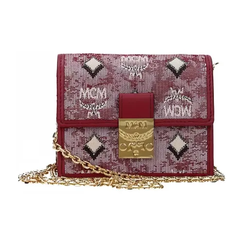 MCM Кожа Сумка с цепочкой Сумка через плечо Кошелек Женские Красный