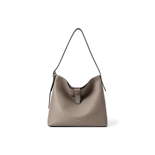 HONGU Сумка из коровьей кожи ведрообразной формы плечевая сумка среднего размера женская слоновая серая коричневая темно-черная