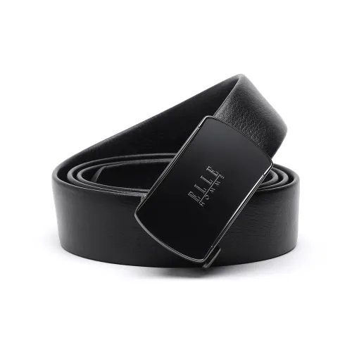 ELLE HOMME Ремни из коровьей кожи Мужской Черный Ширина 3,55 см Набор в подарочной коробке
