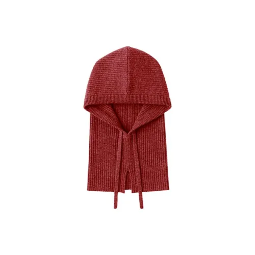 MUJI Шапки и кепки из овечьей шерсти унисекс красного цвета