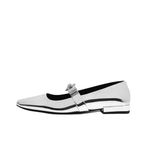 VERSACE Gianni Грубый каблук Повседневная обувь Женская Серебряная