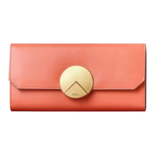 GOLDLION Коровья кожа Спилок Кошелек Женские Кораллово-оранжевый Дымчато-серый Премиум-синий