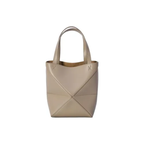 LOEWE Puzzle Fold Телячья кожа Сумка через плечо Сумка Мини Женская Песочного цвета