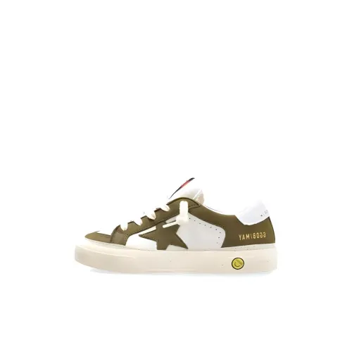 Golden Goose Детские Скейтбординги Низкие Топы Бежево-зеленые Kids