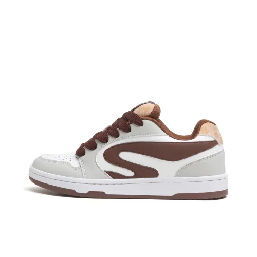 SINPERCO Slip-resistant и устойчивые к истиранию покрытие Низкие кеды для скейтбординга Унисекс Белый Коричневый Серый