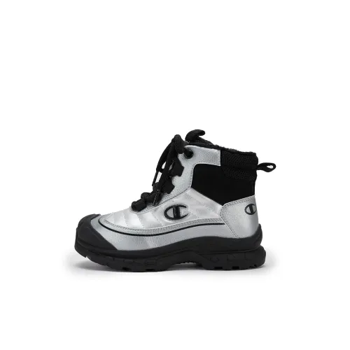Champion Kids Термостойкие Высокие Детские Ботинки Серебристо-Черные для Дети Возрастом 3-7 Лет