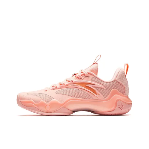 ANTA Shock Wave 4 Баскетбольные кроссовки Низкий топ Розовый Оранжевый Мужской