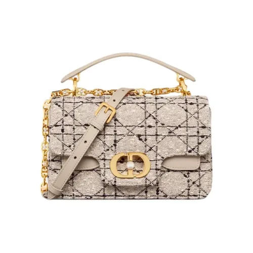 DIOR Хлопок Сумка через плечо Сумка Маленькая Женская Бежевая