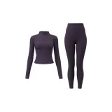 [Осенние зимние комплекты одежды с флисовой подкладкой] Темный баклажан + Темный баклажан